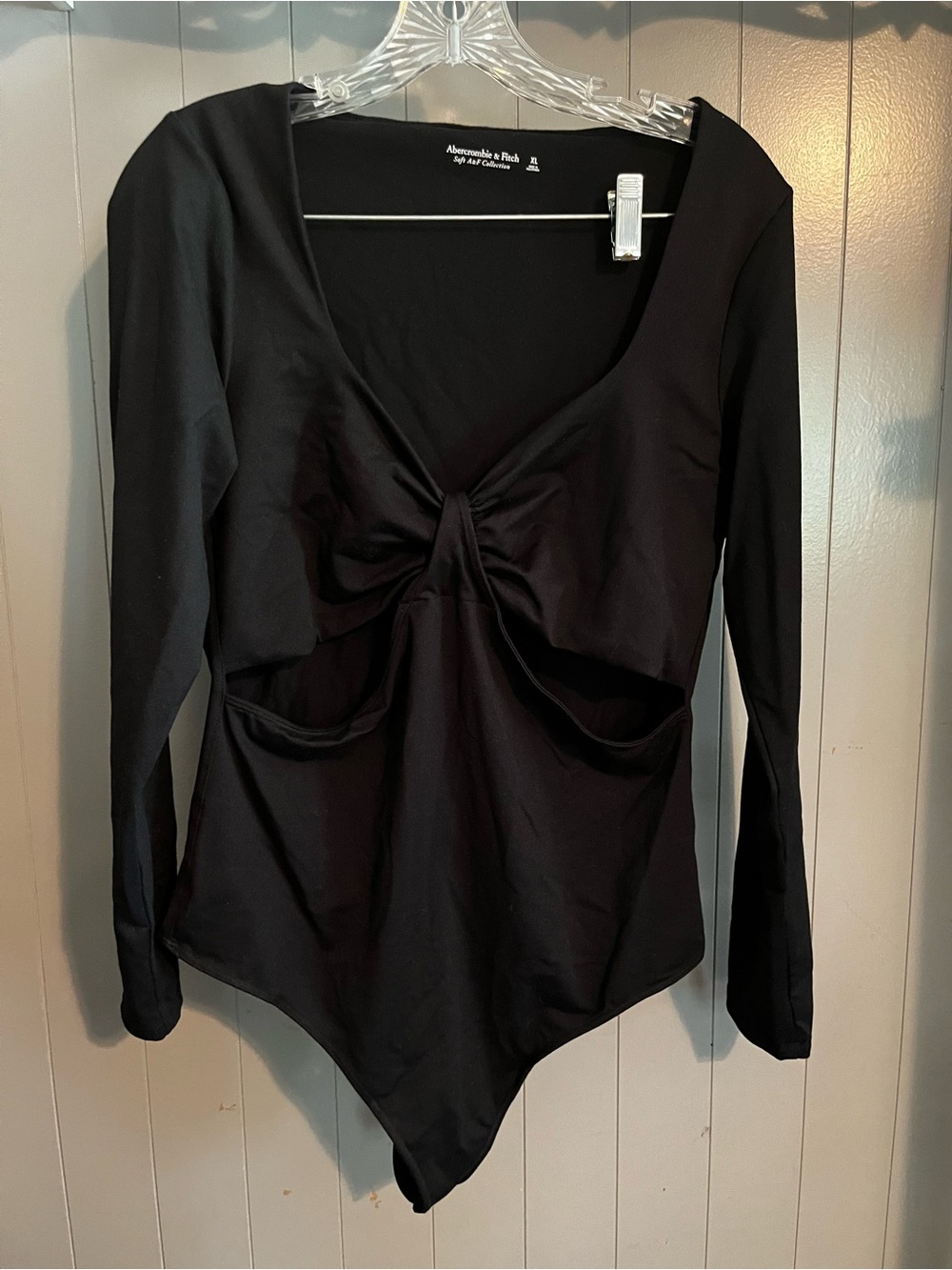 Abercrombie & Fitch super soft/stretchy cutout black bodysuit long sleeve